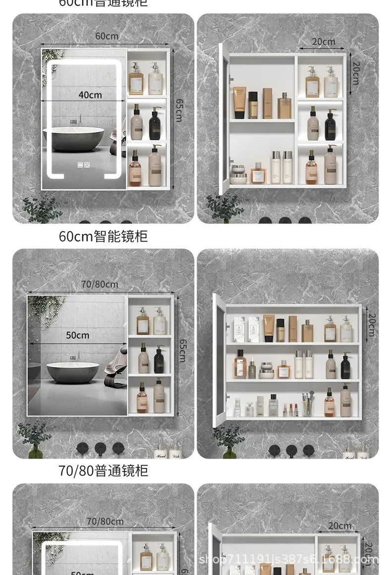 LED Bathroom Mirror Cabinet – Wall-Mounted Vanity with Storage