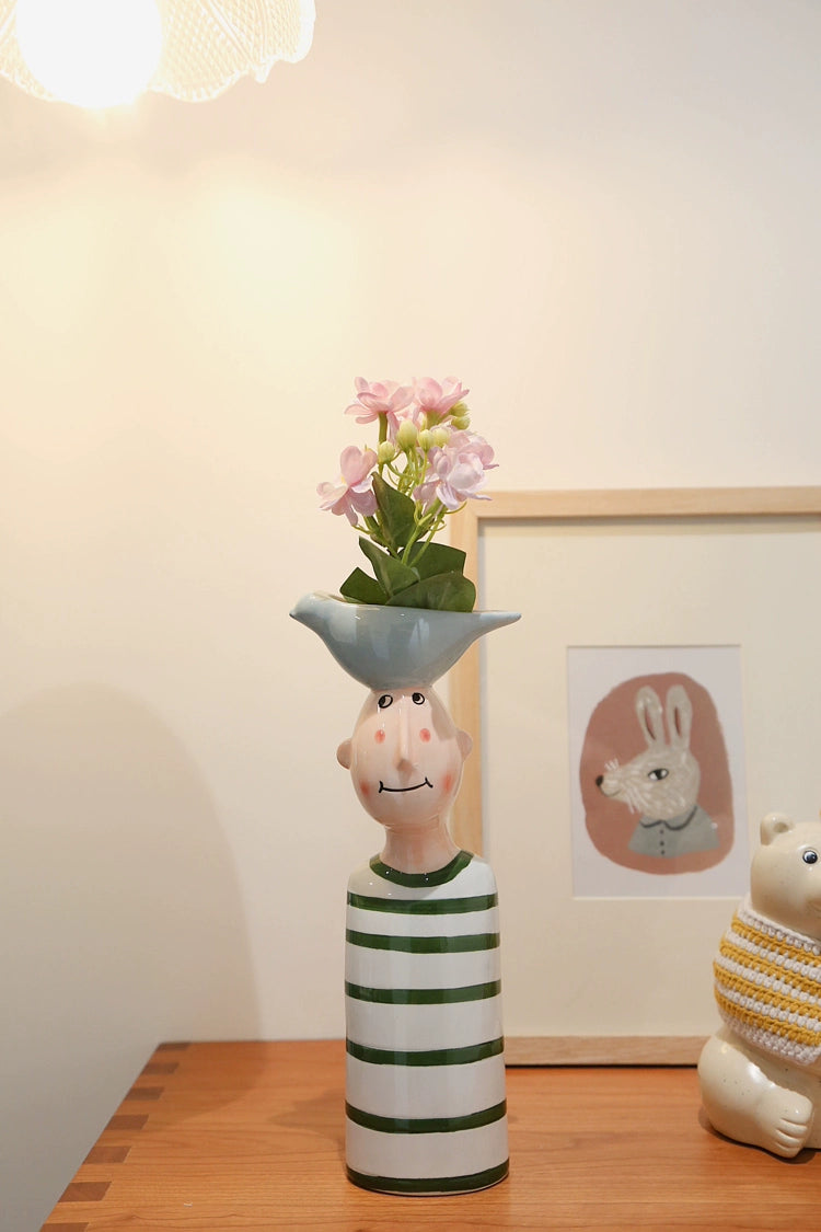 Ceramic Vase Home Decor – Artistic Desktop Sculpture & Flower Arrangement Pot