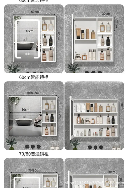 LED Bathroom Mirror Cabinet – Wall-Mounted Vanity with Storage