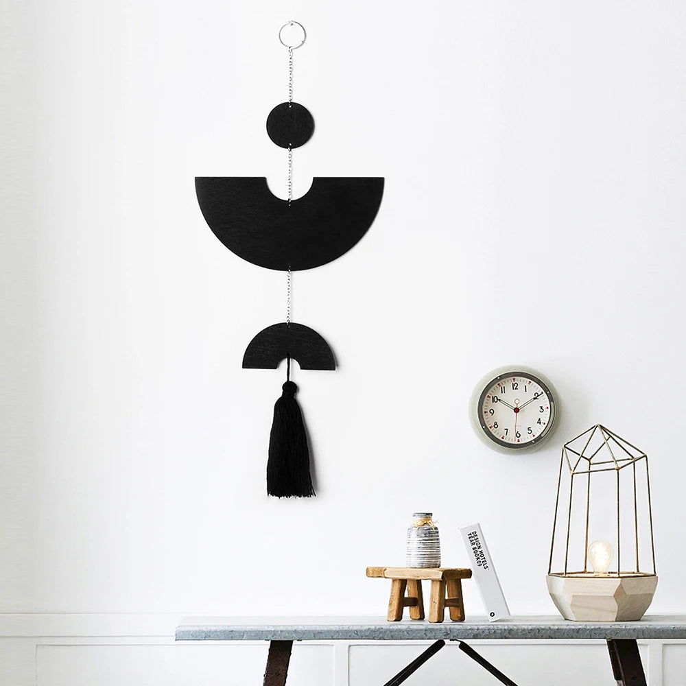 Boho Black Wood Dream Catcher – Macrame Wall Hanging & Rustic Bedroom Decor