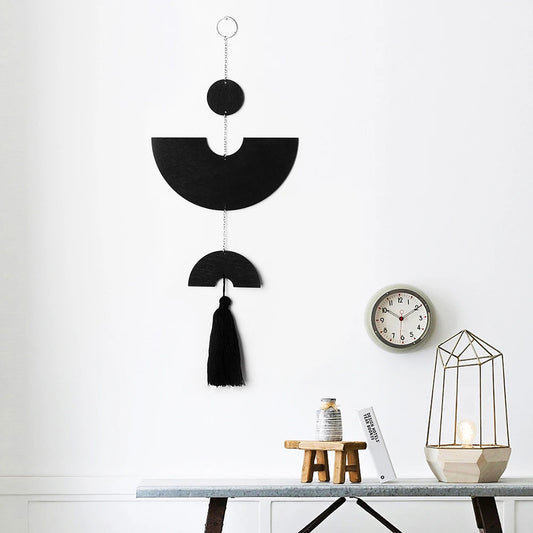 Boho Black Wood Dream Catcher – Macrame Wall Hanging & Rustic Bedroom Decor