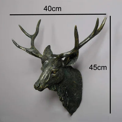 17" Faux Deer Head – Rustic Farmhouse Wall Decor with Antlers