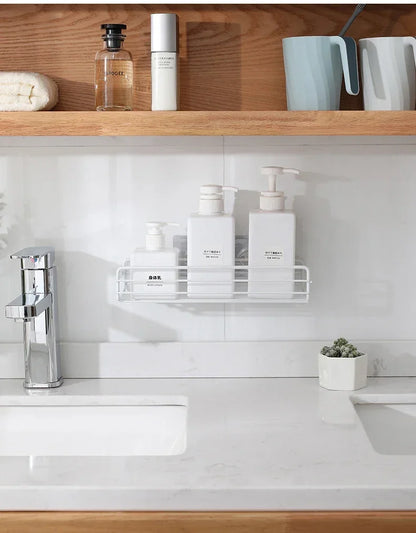 Wall Mounted Bathroom Corner Shelf – Iron Shower Storage Rack & Organizer