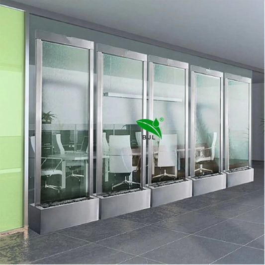 Custom Indoor Glass Water Fountain – Wall Partition Home Decor