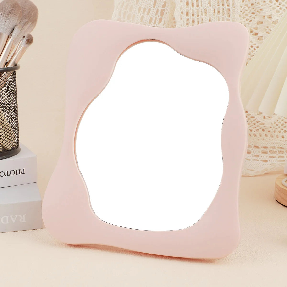 Aesthetic Tabletop Makeup Mirror – Bedroom & Desk Decor