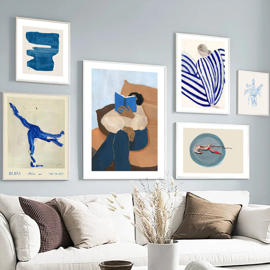 Abstract Girl Book Vase Canvas Art