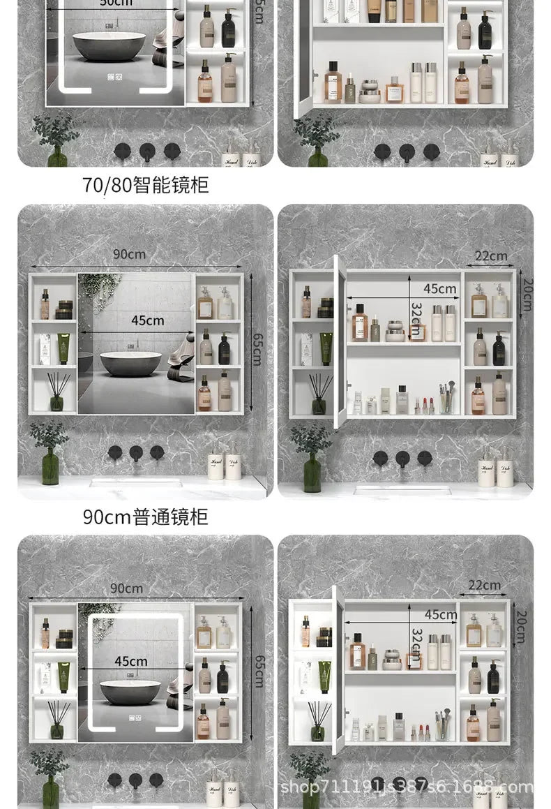 LED Bathroom Mirror Cabinet – Wall-Mounted Vanity with Storage