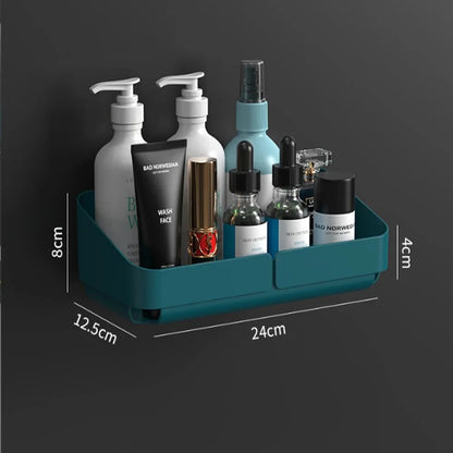 No-Drill Bathroom & Kitchen Wall Shelf – Makeup, Spice & Shower Organizer