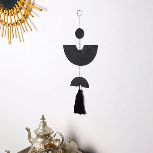 Boho Black Wood Dream Catcher – Macrame Wall Hanging & Rustic Bedroom Decor