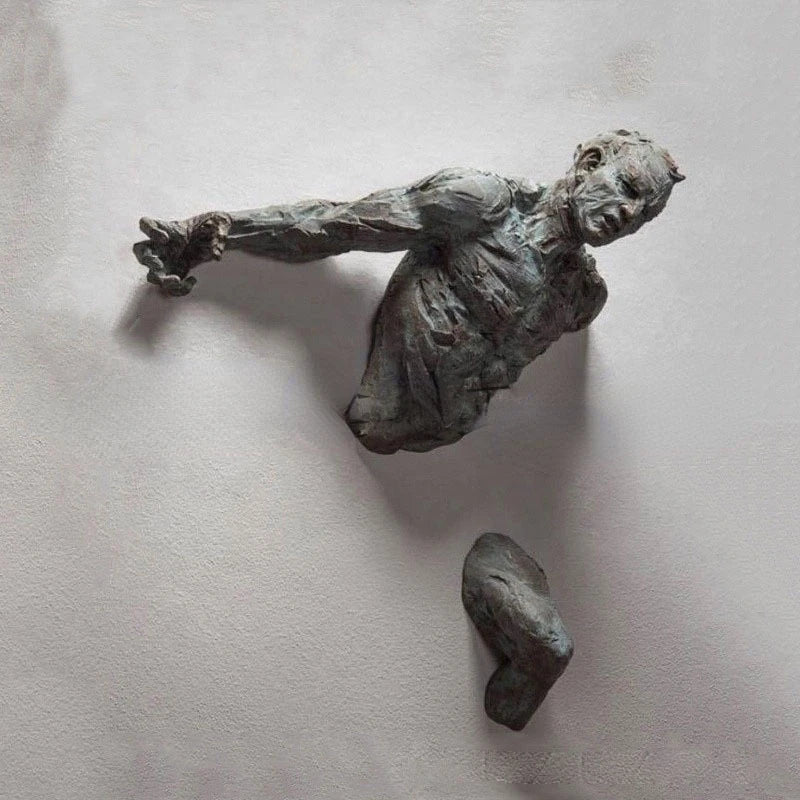 Wall Man Sculpture – Modern Resin Wall Art for Home & Living Room