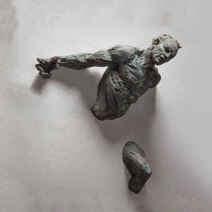 Wall Man Sculpture – Modern Resin Wall Art for Home & Living Room
