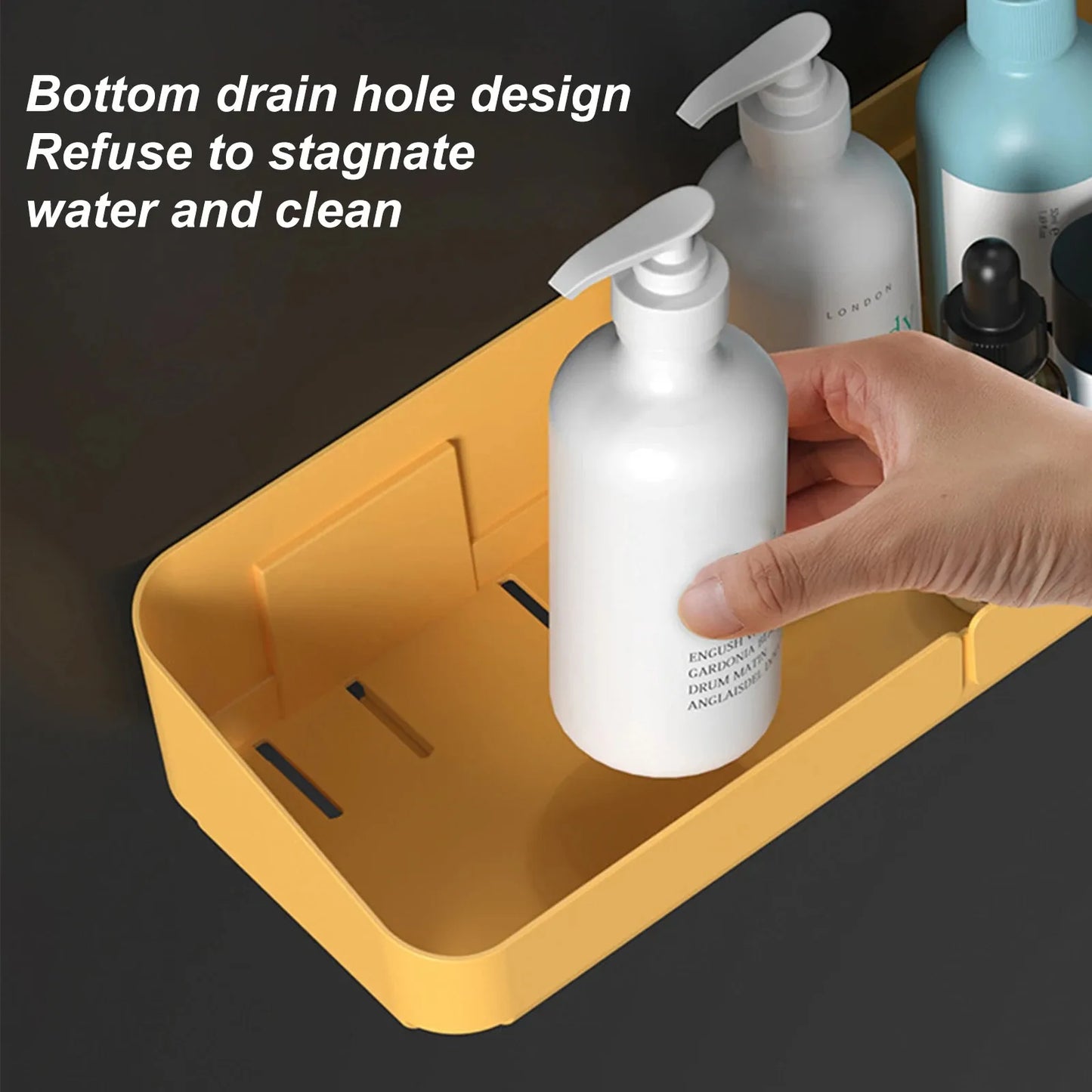 No-Drill Bathroom & Kitchen Wall Shelf – Makeup, Spice & Shower Organizer