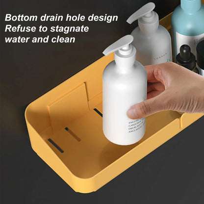 No-Drill Bathroom & Kitchen Wall Shelf – Makeup, Spice & Shower Organizer