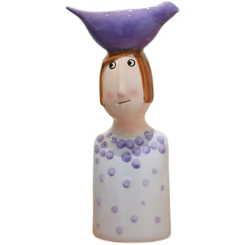 Ceramic Vase Home Decor – Artistic Desktop Sculpture & Flower Arrangement Pot