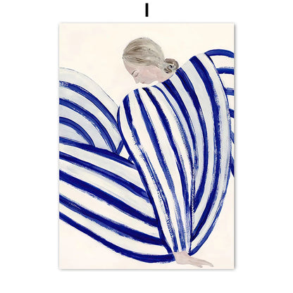 Abstract Girl Book Vase Canvas Art