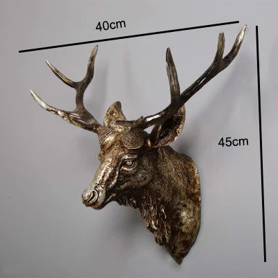 17" Faux Deer Head – Rustic Farmhouse Wall Decor with Antlers