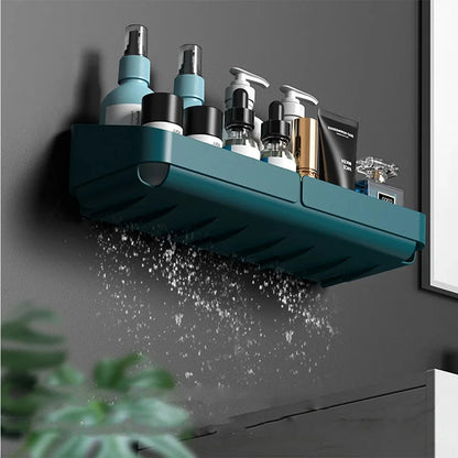 No-Drill Bathroom & Kitchen Wall Shelf – Makeup, Spice & Shower Organizer