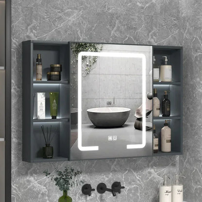 LED Bathroom Mirror Cabinet – Wall-Mounted Vanity with Storage