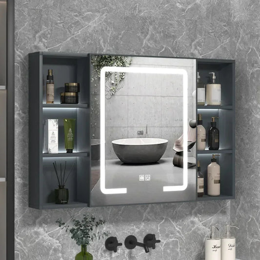 LED Bathroom Mirror Cabinet – Wall-Mounted Vanity with Storage