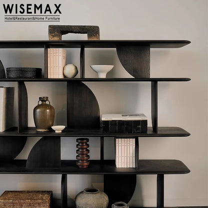 Modern Geometric Wooden Bookshelf – 2/5 Tier Display Storage Cabinet