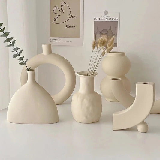 Modern Ceramic Vase – Bedroom Desktop Decor & Photography Background Ornament