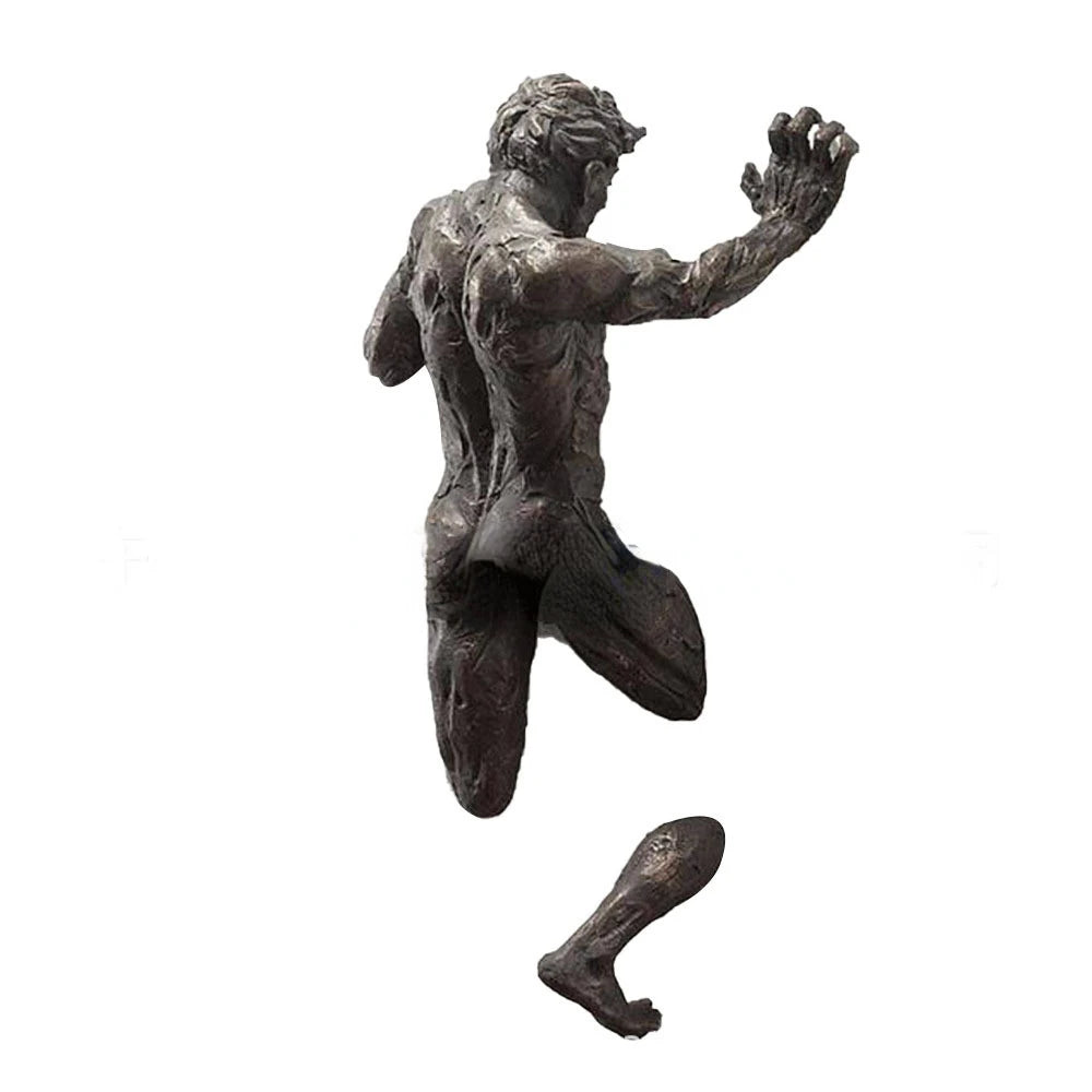 Wall Man Sculpture – Modern Resin Wall Art for Home & Living Room