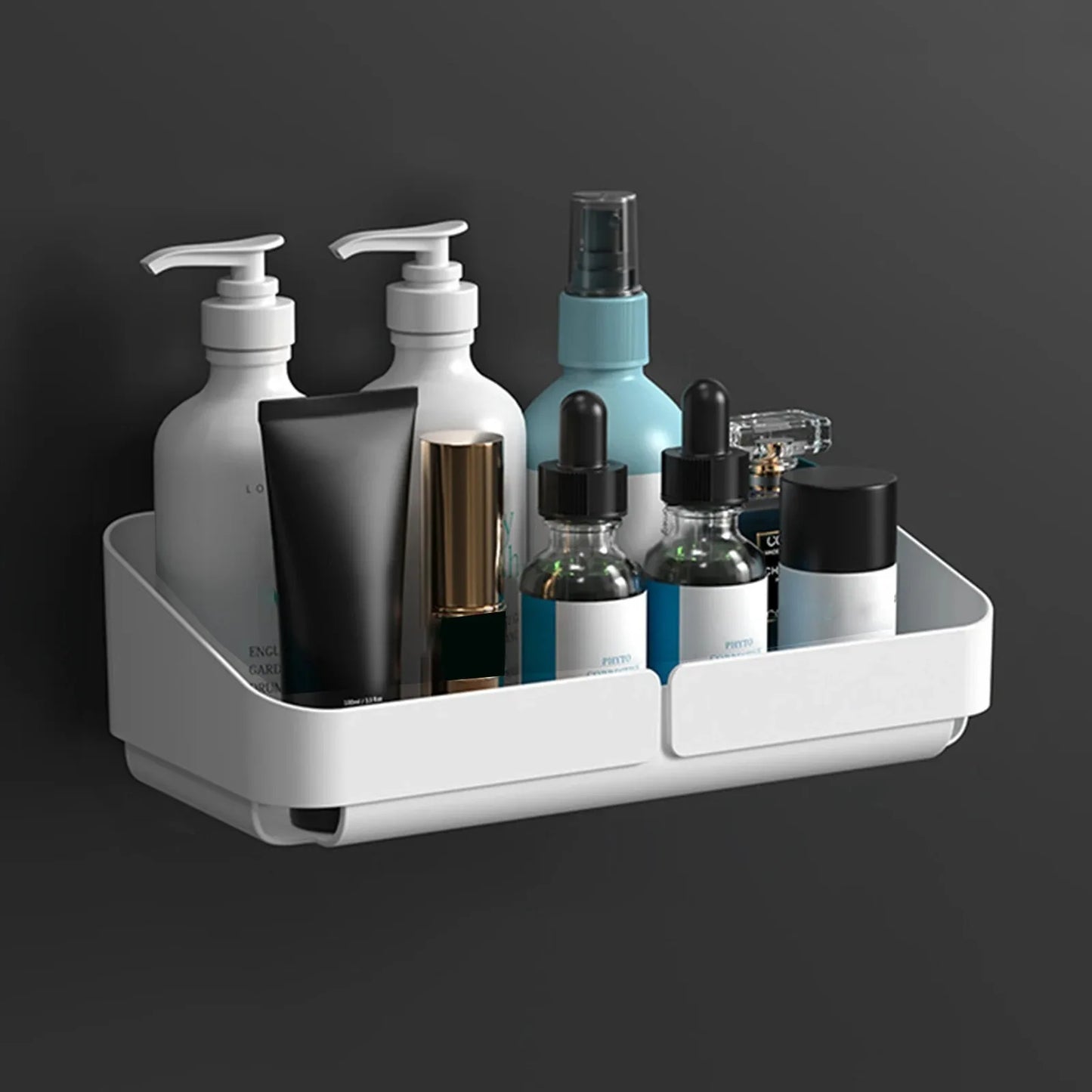 No-Drill Bathroom & Kitchen Wall Shelf – Makeup, Spice & Shower Organizer