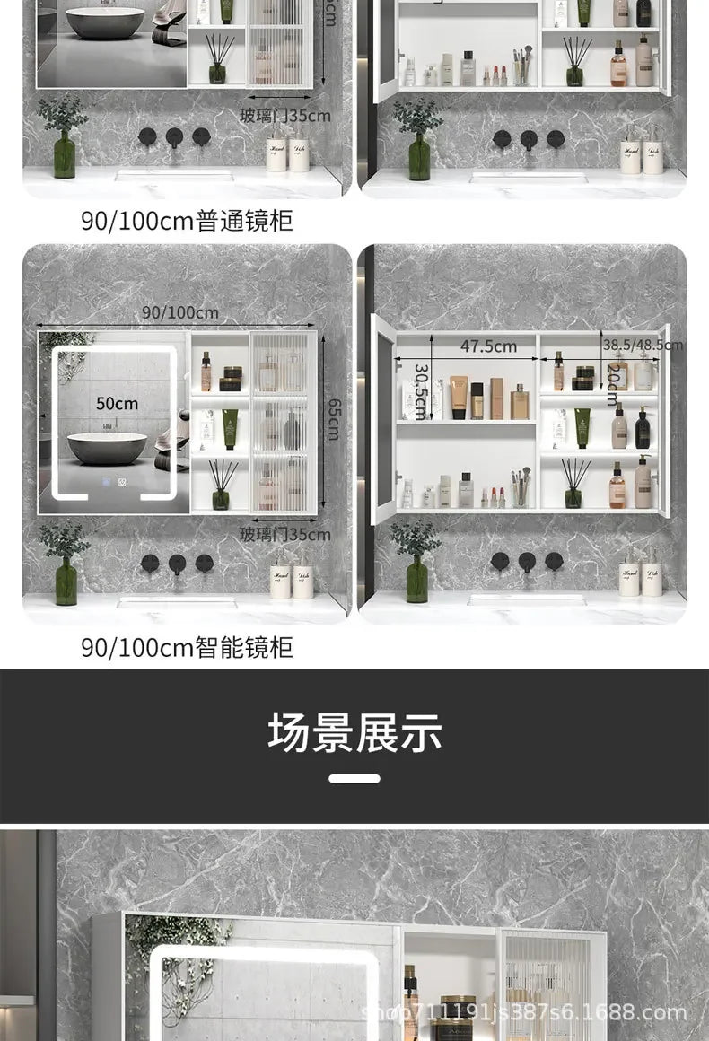 LED Bathroom Mirror Cabinet – Wall-Mounted Vanity with Storage