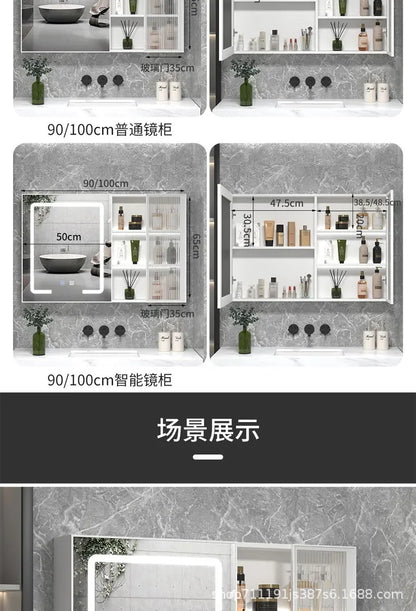 LED Bathroom Mirror Cabinet – Wall-Mounted Vanity with Storage