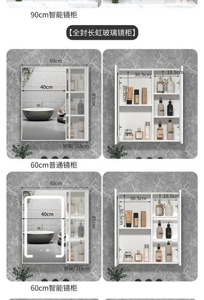LED Bathroom Mirror Cabinet – Wall-Mounted Vanity with Storage