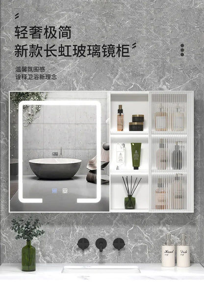 LED Bathroom Mirror Cabinet – Wall-Mounted Vanity with Storage
